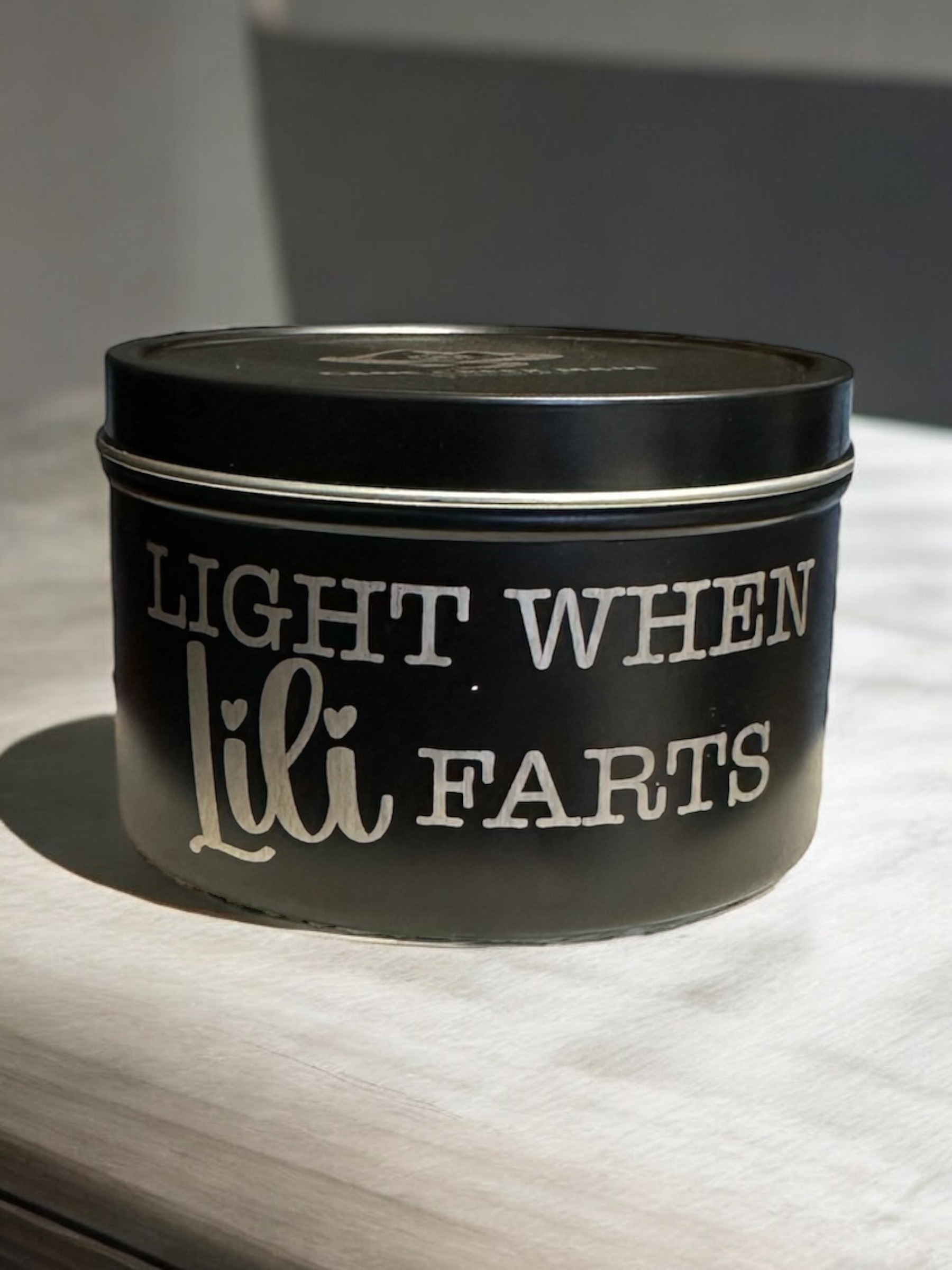 8 oz. Candle in a Black Metal Tin
